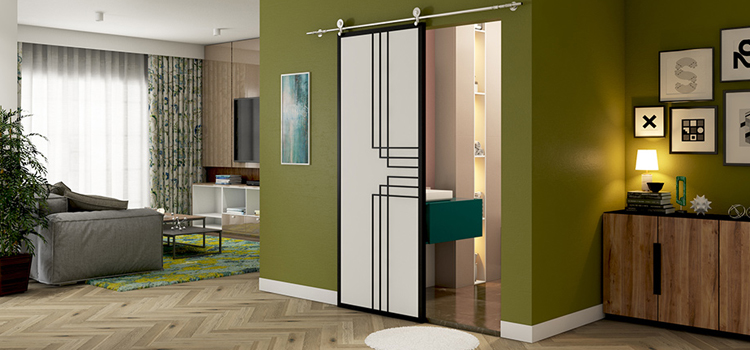 sliding bathroom door installation in Oviedo
